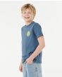 Niño con Camiseta de manga corta Rip Curl Wetsuit Icon azul marino claro 8-16 años lateral