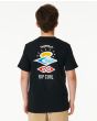 Niño con camiseta de manga corta Rip Curl Search Icon Negra 8-16 años posterior