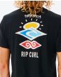Hombre con Camiseta Rip Curl Search Icon negra gráfico espalda