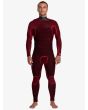 Hombre con traje de surf con cremallera en el pecho Quiksilver Marathon Sessions 5/4/3mm Negro interior Primaloft