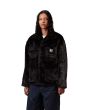 Mujer con Chaqueta de pelo Carhartt WIP W' Olney Michigan Coat negra cerrada