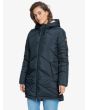 Mujer con chaqueta larga impermeable Roxy Storm Warning negra