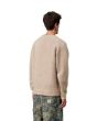 Hombre con suéter de lana Carhartt WIP Anglistic Sweater Speckled Fleur de Sel posterior