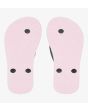 Chanclas Roxy Tahiti ARJL100869-BL0 mujer, vista inferior, suela rosa de EVA reciclada con textura antideslizante y fijaciones negras, calzado ligero ideal para playa y verano.

