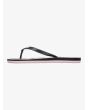 Sandalias Roxy Tahiti ARJL100869-BL0 mujer, vista lateral, suela de EVA reciclada en negro y rosa, tiras de TPR suave negras, calzado cómodo y ligero para verano y playa