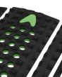Grip para tabla de surf Astrodeck Gudauskas Built-In Arch negro y verde - Tail Pad 3 piezas perforaciones