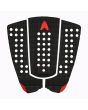 Grip para tabla de surf Astrodeck New Nathan Fletcher Built-In Arch Negro y Rojo 3 piezas Tail Pad