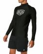 Hombre con Licra Surf de manga larga Deus Ex Machina Baylands Shield Rash Vest UPF 50 Negra lateral