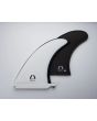 Quilla para longboard o mid-length Bell Fins Single Fin 8 pulgadas blanca con funda protectora