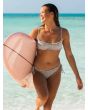 Top-bra de bikini con aros Roxy Bico Mind Of Freedom azul marino a rayas para mujer frontal modelo playa