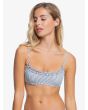 Top-bra de bikini con aros Roxy Bico Mind Of Freedom azul marino a rayas para mujer