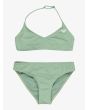 Conjunto de bikini Roxy Solid Active RG verde para niña 6-16 años