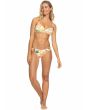 Mujer con conjunto de bikini deportivo Roxy Printed Beach Classics Blanco floral frontal