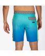 Hombre con bañador Hurley Phantom Fastlane Flashback 18" azul y verde posterior