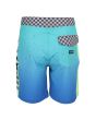 Bañador Boardshort Hurley Phantom Fastlane Flashback 18" azul y verde para hombre posterior