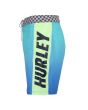 Bañador Boardshort Hurley Phantom Fastlane Flashback 18" azul y verde para hombre laetral