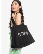 Mujer con Bolsa de playa Roxy Go For It Tote Bag Negra 