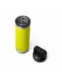Botella termo Yeti Rambler 18oz con tapón Chug Cap color Firefly Yellow abierta