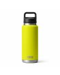 Botella térmica Yeti Rambler 36oz con tapón Chug Cap color Firefly Yellow