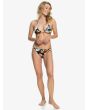 Mujer con braguita de Bikini Roxy Beach Classics negro con estampado floral frontal