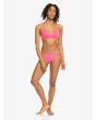 Mujer con Braguita de bikini con lazadas laterales Roxy Beach Classics Rosa conjunto