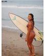 Mujer con Braguita de Bikini de cintura baja Roxy Printed Beach Classics Tanga Antracita Floral lifestyle surf