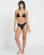 Mujer con Braguita de Bikini Volcom Simply Seamless Skimpy Negra conjunto