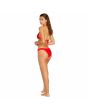 Mujer con Braguita de Bikini Volcom Simply Solid V Roja lateral