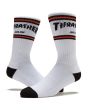 Calcetines Santa Cruz x Thrasher SC Strip Blancos para hombre bordado