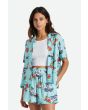 Mujer con camisa de manga corta Brixton Bunker Paradise azul