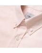 Camisa de manga larga Button Down Pocket Shirt rosa para hombre cuello
