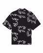 Camisa surfera de manga corta Element Resort Birds negra para hombre posterior