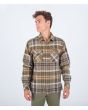 Hombre con Camisa de franela Hurley Santa Cruz Shorline Verde a cuadros