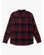 Camisa de franela orgánica Quiksilver Motherfly negra y roja a cuadros para hombre posterior