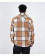 Hombre con camisa de franela Hurley Ranger marrón a cuadros posterior