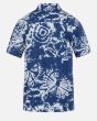 Camisa surfera de manga corta Hurley Rincon Azul para hombre posterior