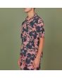 Hombre con Camisa surfera de manga corta Lightning Bolt Continual Flower Old Rose lateral