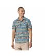 Hombre con Camisa de manga corta Patagonia M's Go To Shirt High Hopes Geo Salamander Green