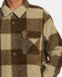 Hombre con Sobrecamisa Sherpa RVCA Lockheart Khaki bolsillo