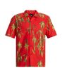 Camisa surfera de manga corta Quiksilver Bamboo DNA Island Roja para hombre