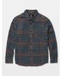 Camisa con manga larga Volcom Caden Plaid Azul para niños de 8 a 14 años