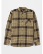 Camisa de manga larga de franela Volcom Caden Plaid caqui para hombre