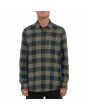 Hombre con Camisa de manga larga Volcom Caden Plaid Azul Marino 