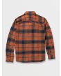 Camisa de franela con manga larga Volcom Caden Plaid Mocha para hombre posterior