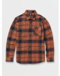 Camisa de franela con manga larga Volcom Caden Plaid Mocha para hombre