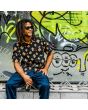 Hombre con camisa de manga corta Volcom Grit Mandala negra lifestyle Chillin'