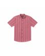 Camisa de manga corta Volcom Newbar Stripe Washed Ruby para hombre