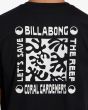 Hombre con camiseta orgánica de manga corta Billabong Coral Gardeners Horizon Negra gráfico espalda