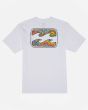 Camiseta de manga corta Billabong Crayon Wave blanca para niños de 8 a 16 años posterior