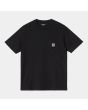 Camiseta de manga corta con bolsillo Carhartt WIP Pocket T-Shirt negra para hombre